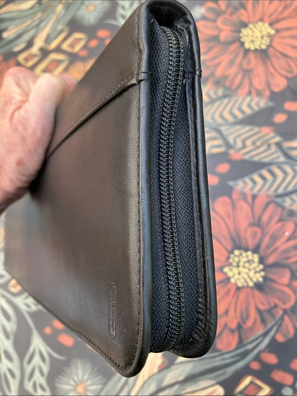Vintage Coach Black Leather Mens Tie Travel case